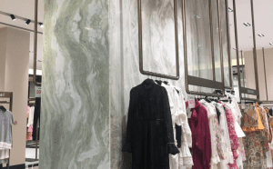 green onyx marble in shopping mall