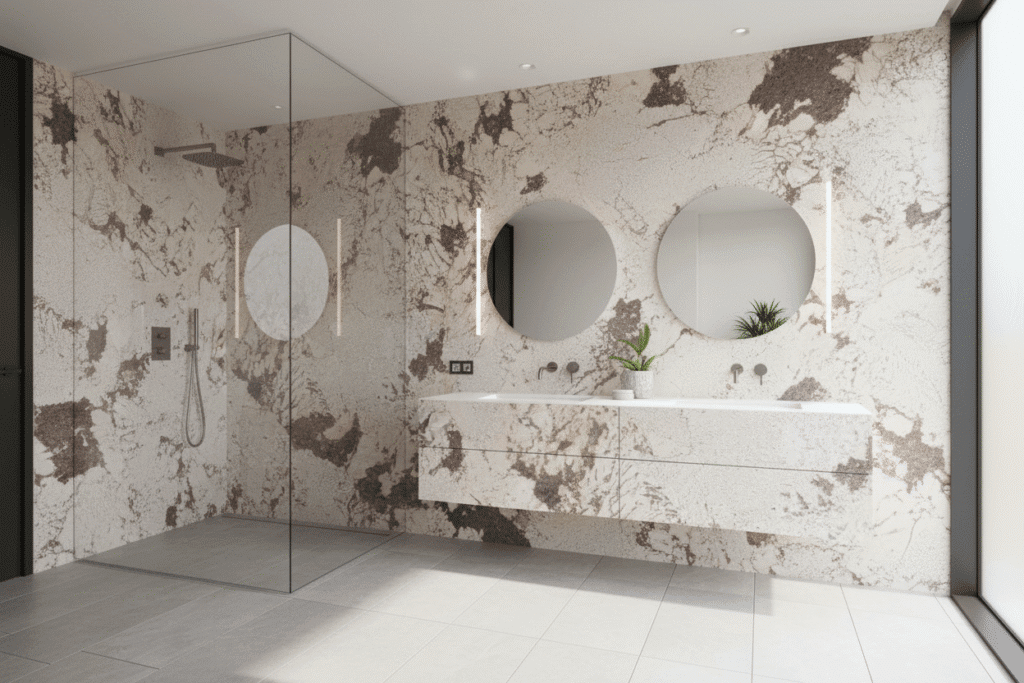 Champagne Granite in bathroom