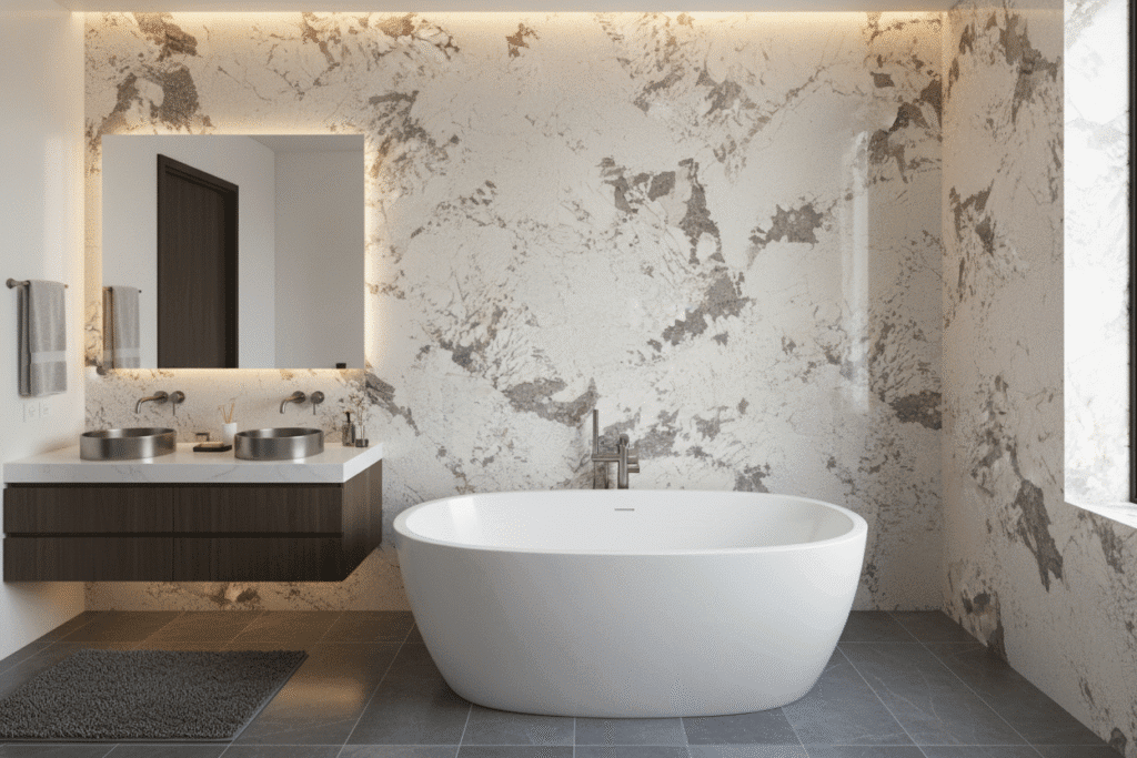 Champagne Granite in bathroom