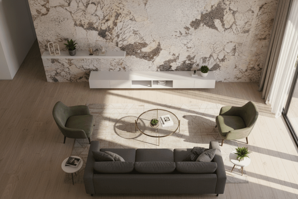Champagne Granite in living room