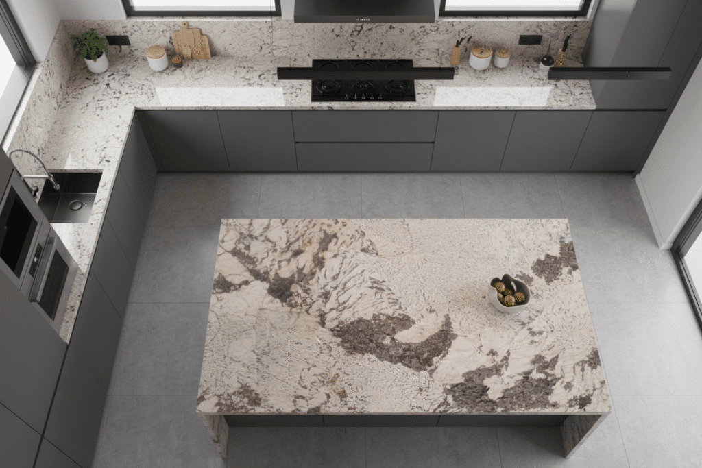 Champagne Granite in kitchen countertop